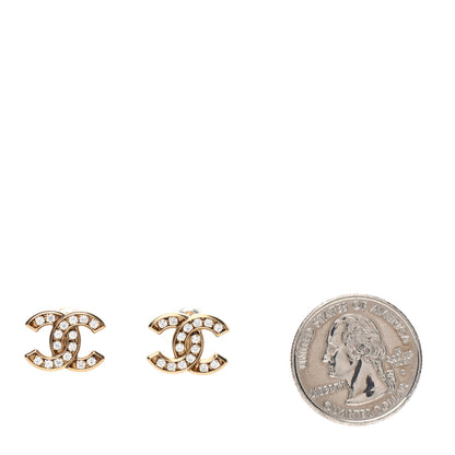 Chanel Crystal CC Earrings Gold 2 of 5