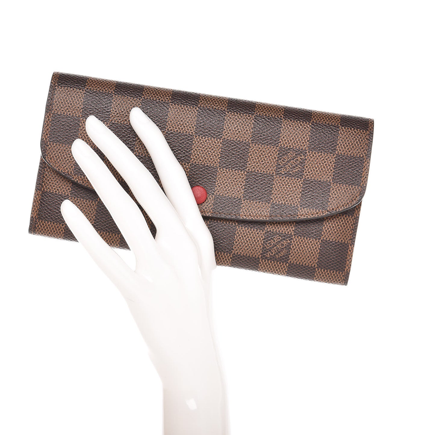 Damier Ebene Emilie Wallet Red