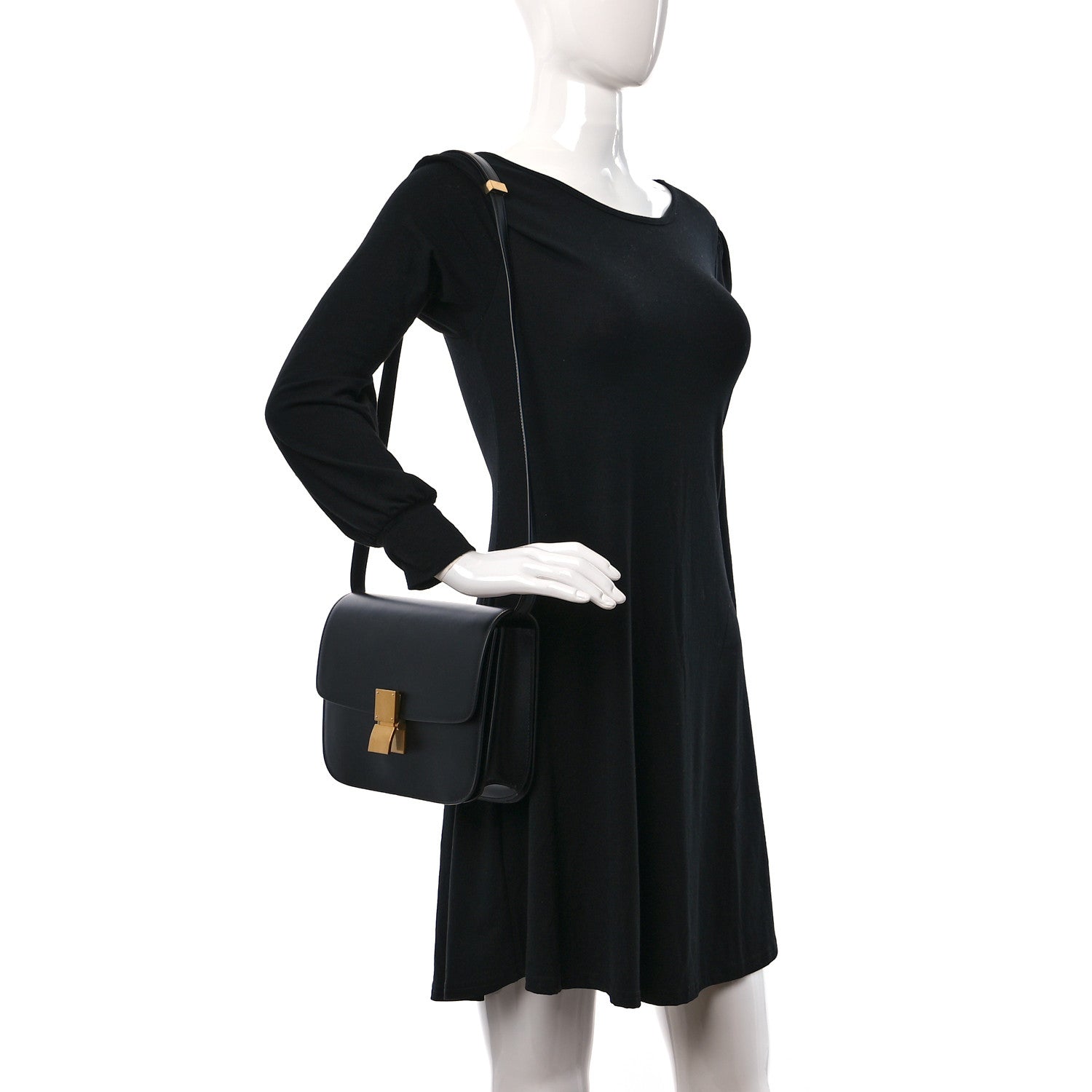 Celine Box Calfskin Medium Classic Box Flap Bag Black 2 of 13