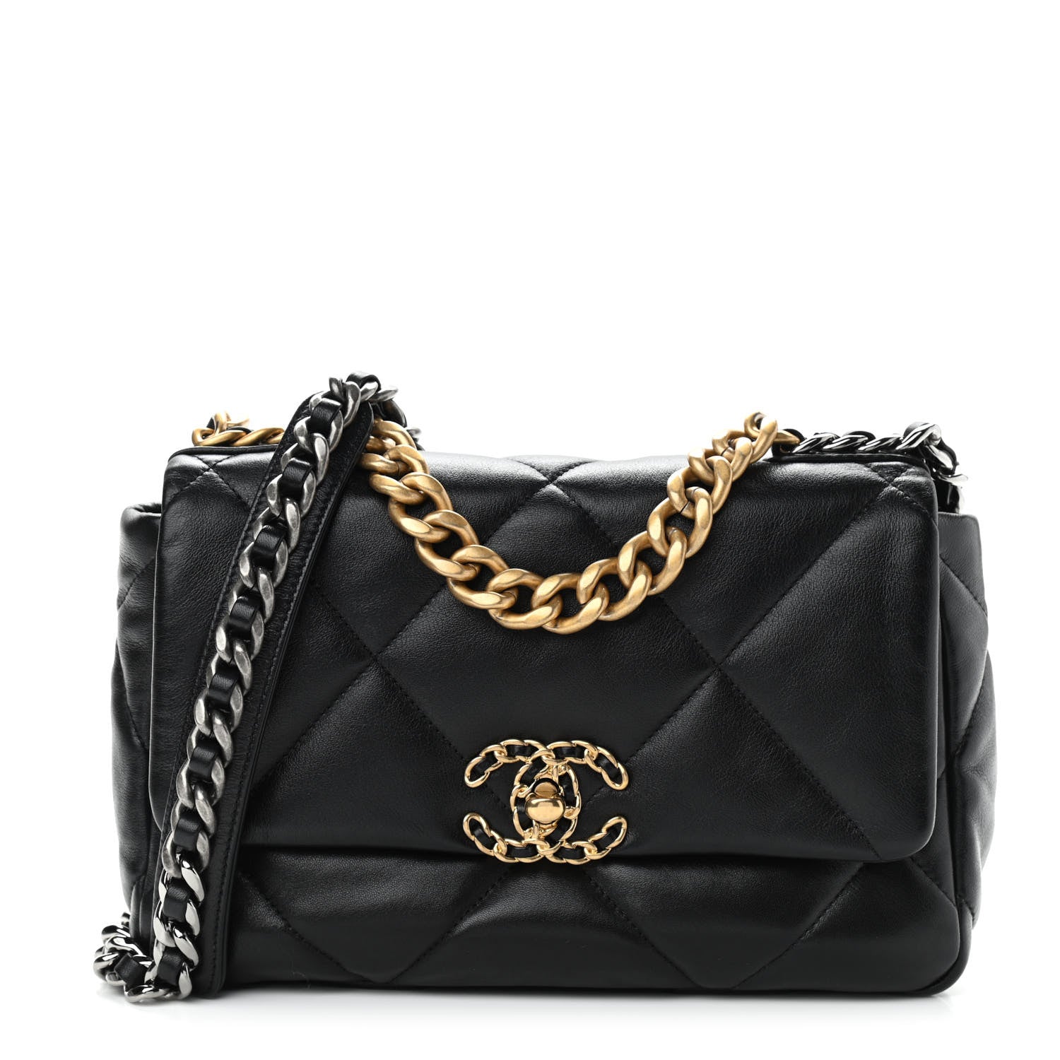 Chanel Lambskin Quilted Medium Chanel 19 Flap Black 1 of 11