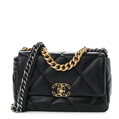Chanel Lambskin Quilted Medium Chanel 19 Flap Black 1 of 11