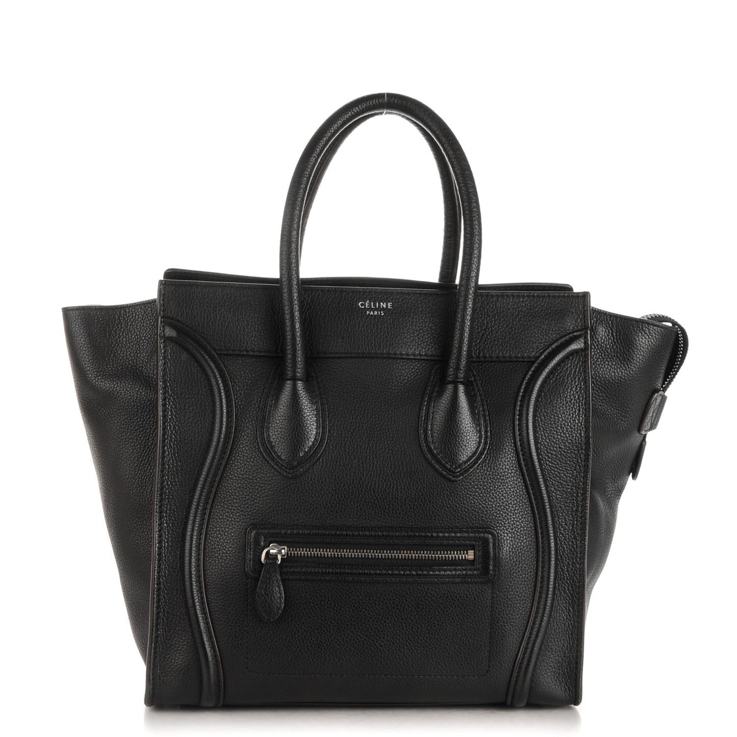 Drummed Calfskin Mini Luggage Black