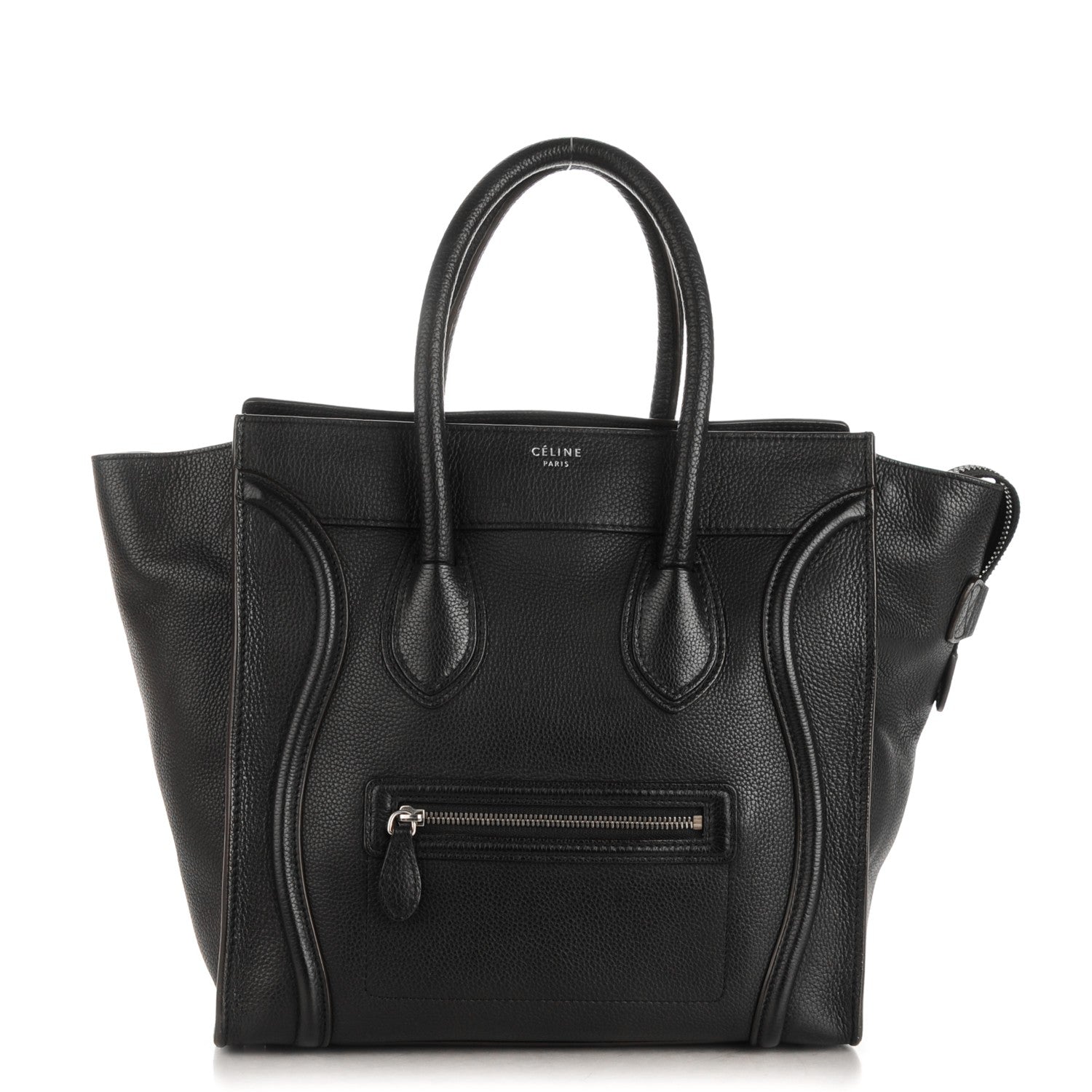 Celine Drummed Calfskin Mini Luggage Black 1 of 9