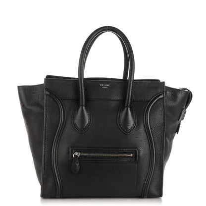 Celine Drummed Calfskin Mini Luggage Black 1 of 9