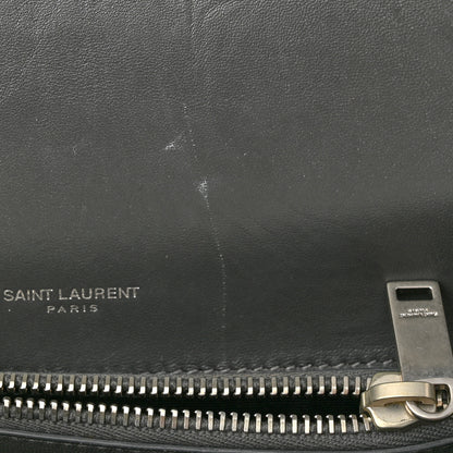 Saint Laurent Sheepskin Matelasse Chevron Monogram Medium College Bag Light Coal 12 of 13