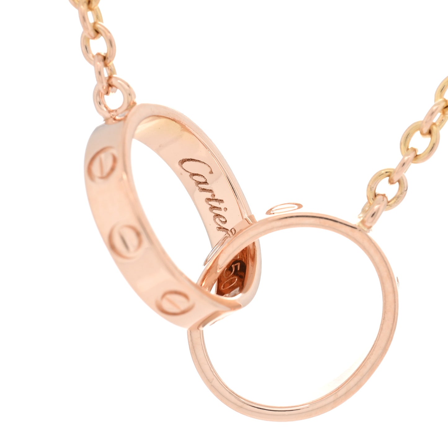 18K Pink Gold Interlocking LOVE Necklace