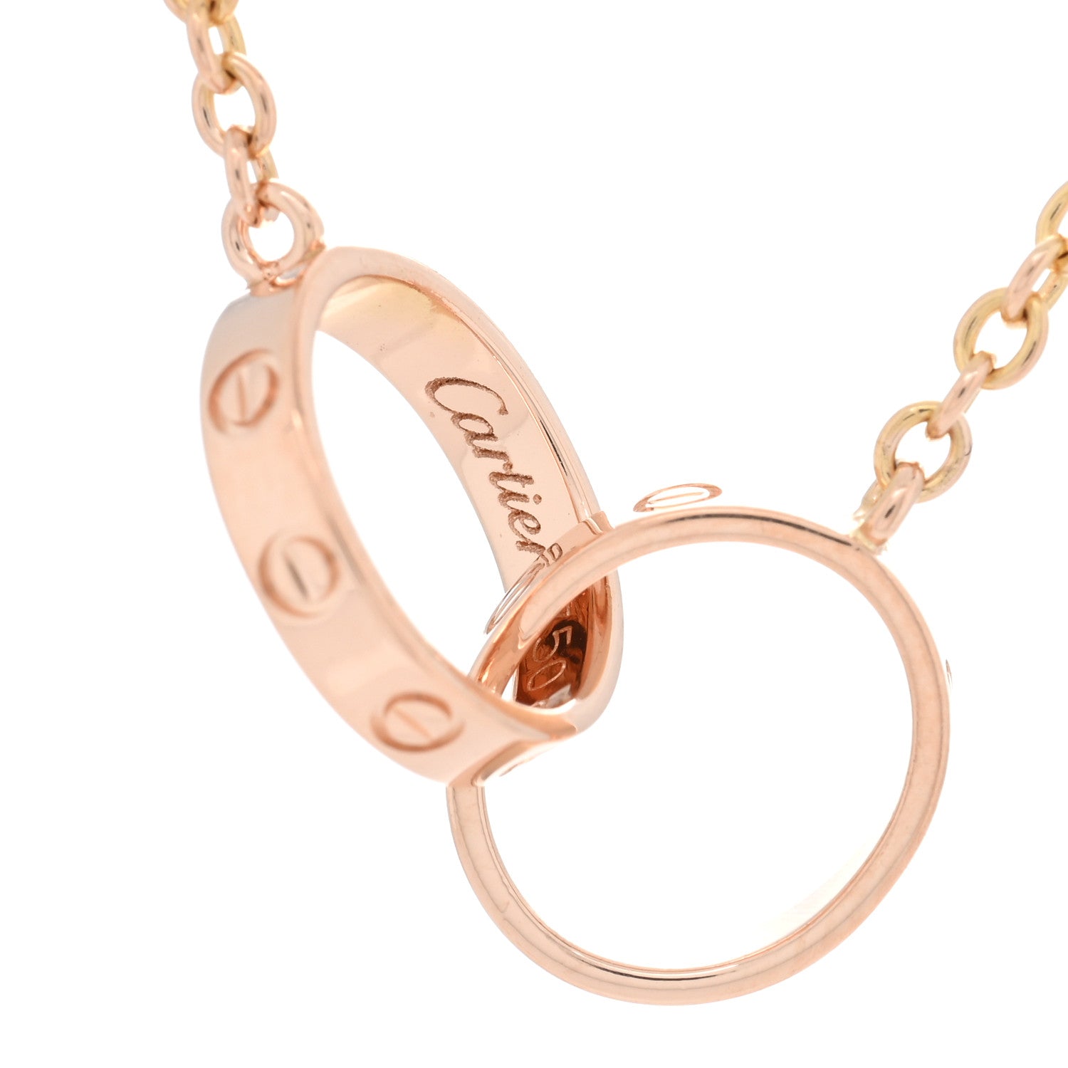 Cartier 18K Pink Gold Interlocking LOVE Necklace 5 of 5