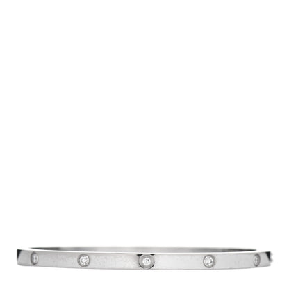Cartier 18K White Gold 10 Diamond Small LOVE Bracelet 16 1 of 5