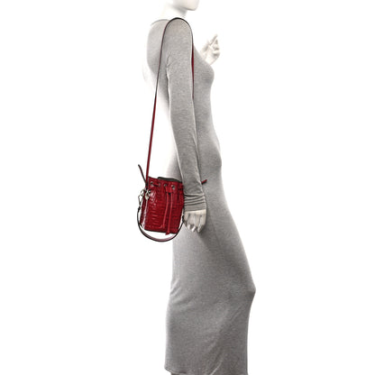 Fendi Vitello Liberty F is Fendi FF 1974 Embossed Mini Mon Tresor Bucket Bag Fragola 2 of 10