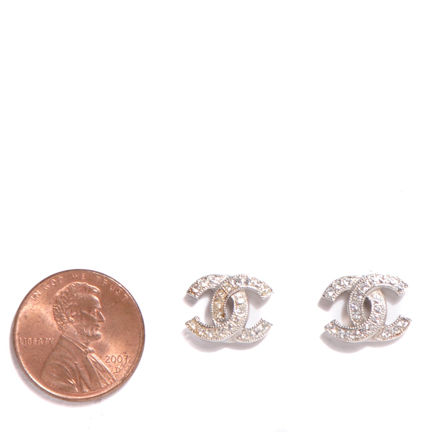 Crystal Timeless CC Earrings Silver