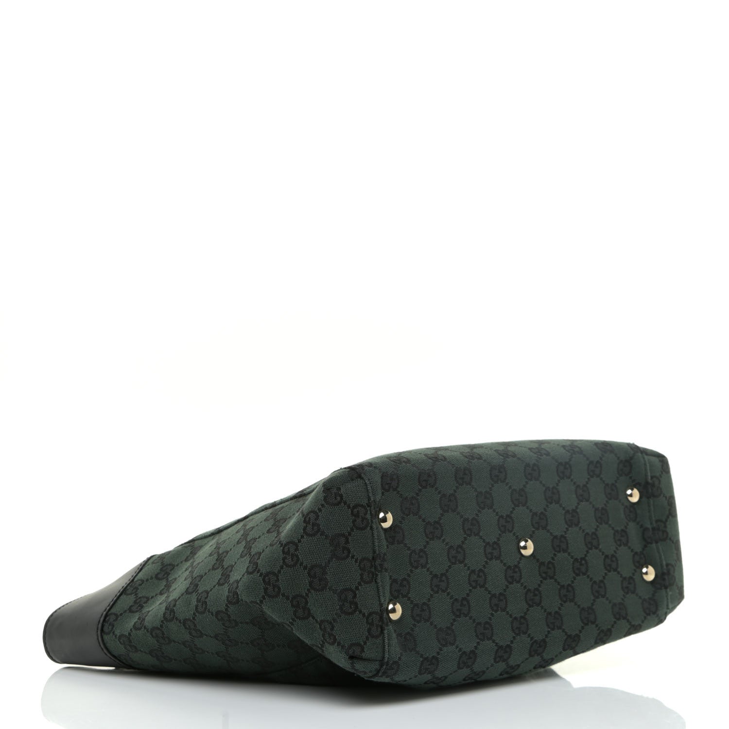 Gucci Monogram Crest Tote Green Black 4 of 18