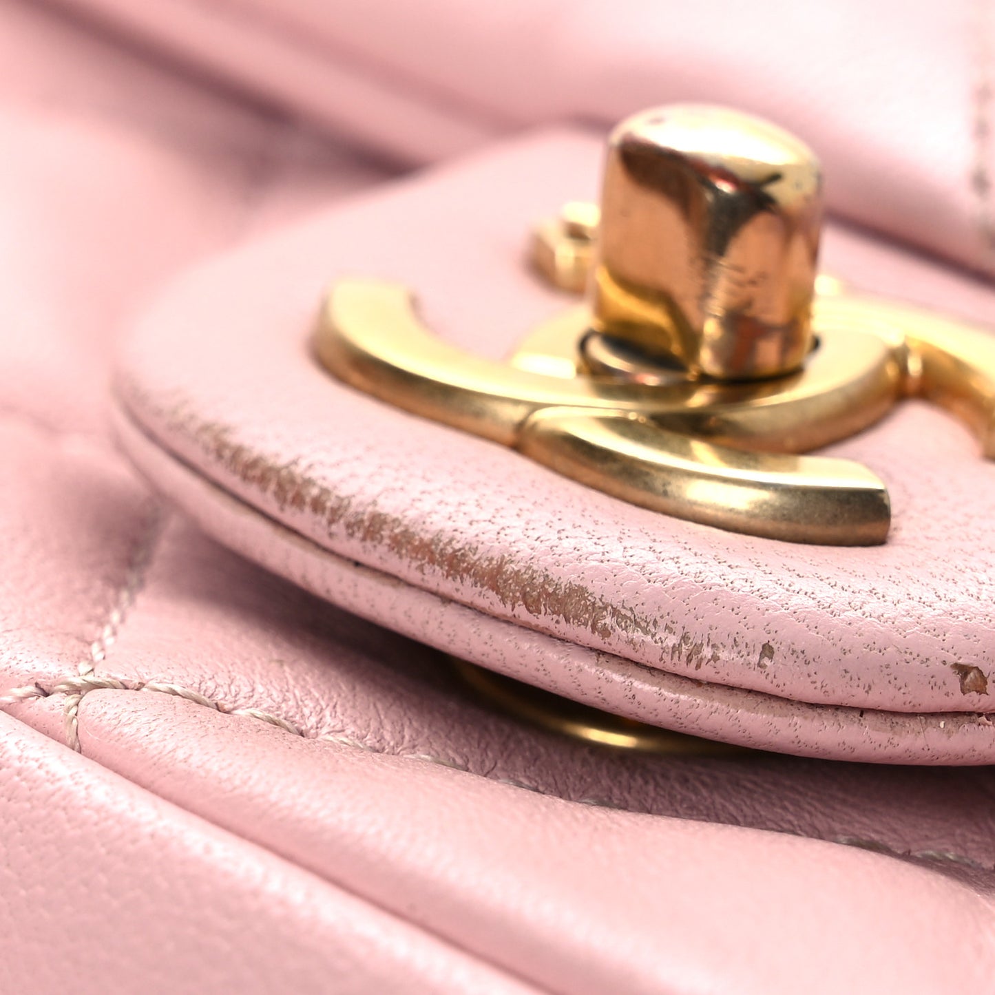 Lambskin Quilted Mini Heart Charms Flap Light Pink