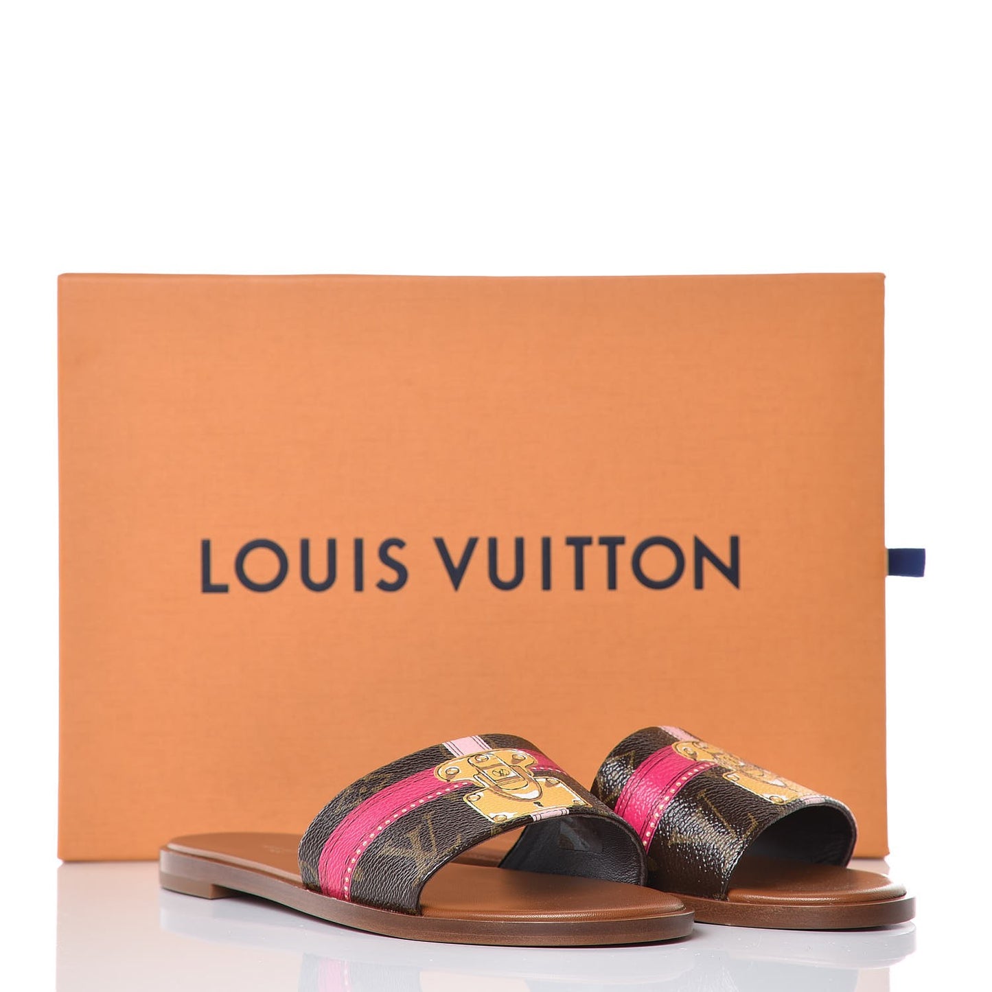 Patent Monogram Lock It Flat Mule 36 Cacao