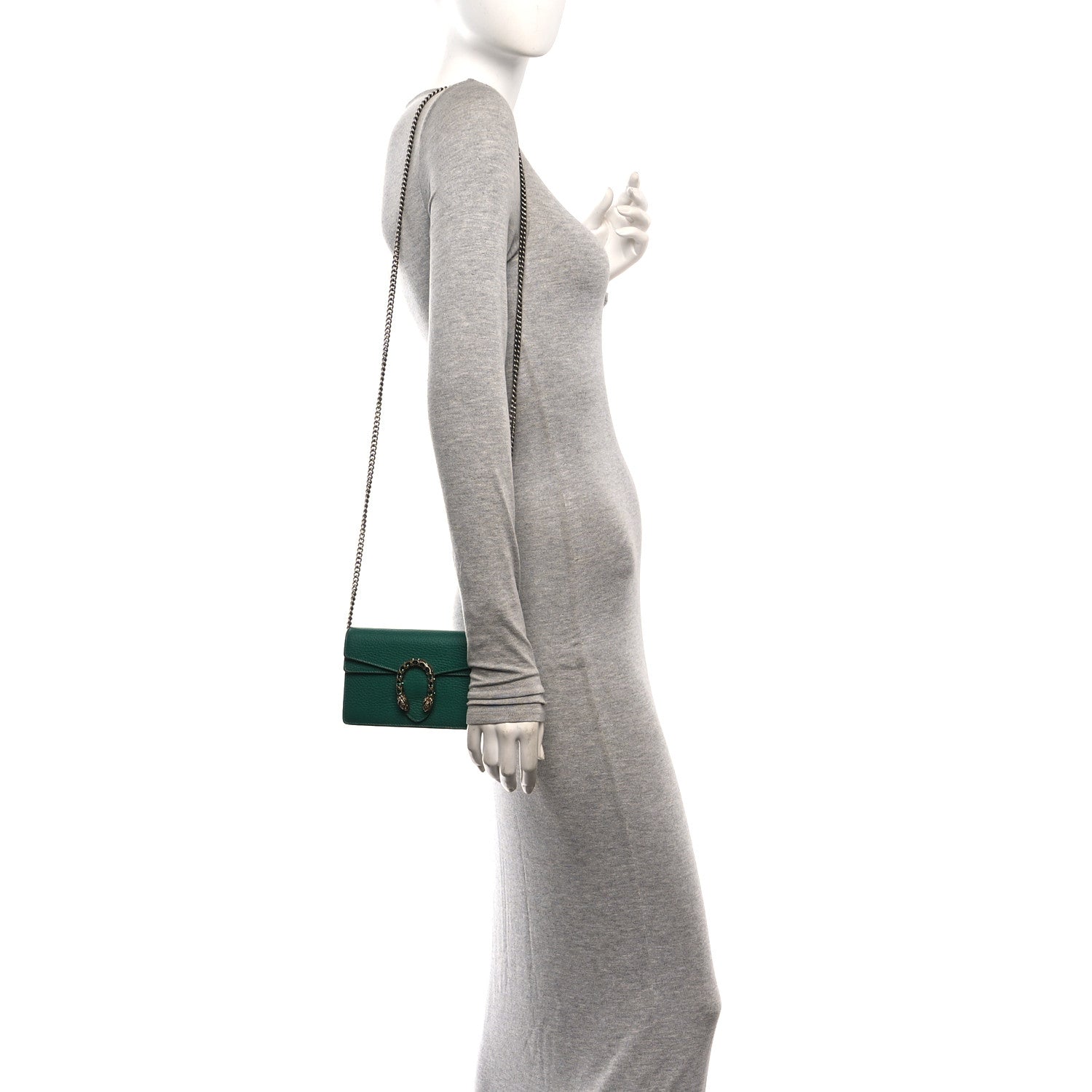 Gucci Calfskin Super Mini Dionysus Shoulder Bag Emerald 2 of 9