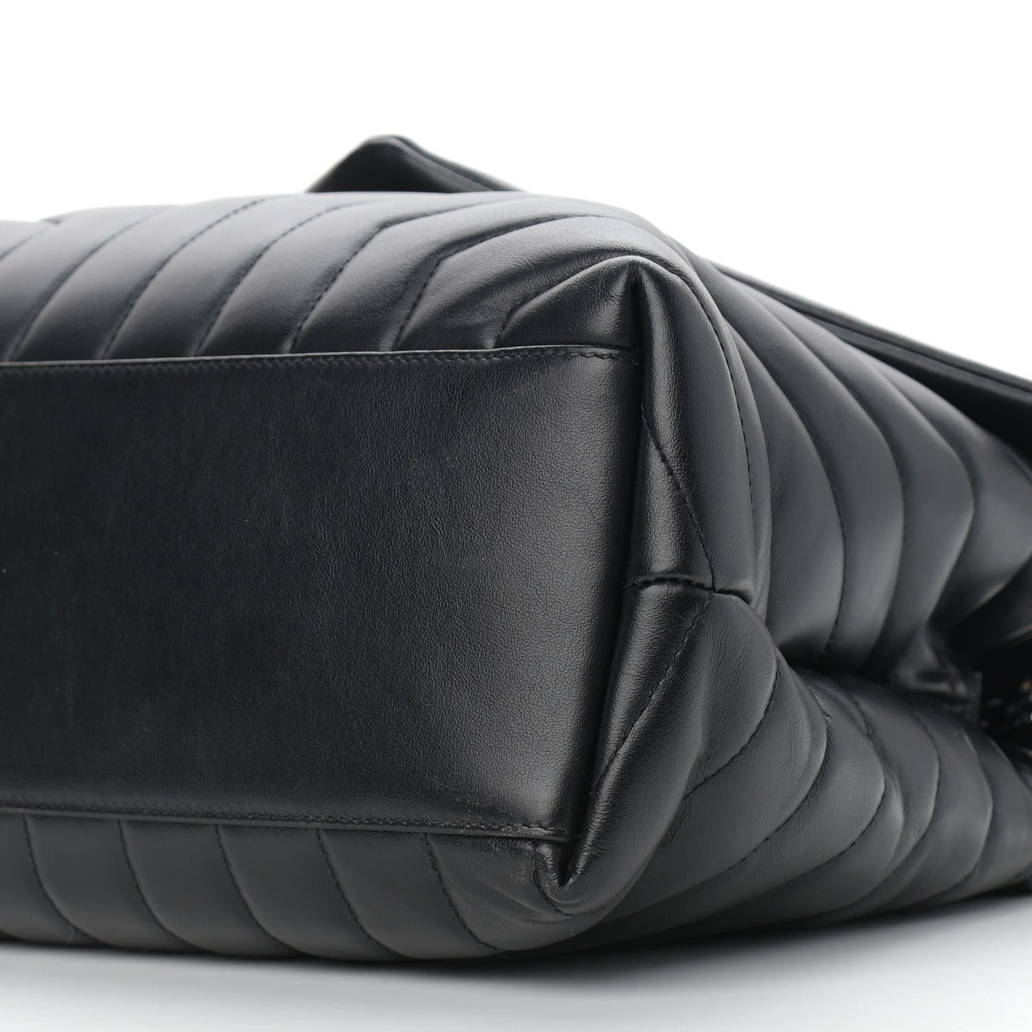 Calfskin Y Quilted Monogram Medium Loulou Chain Satchel Black