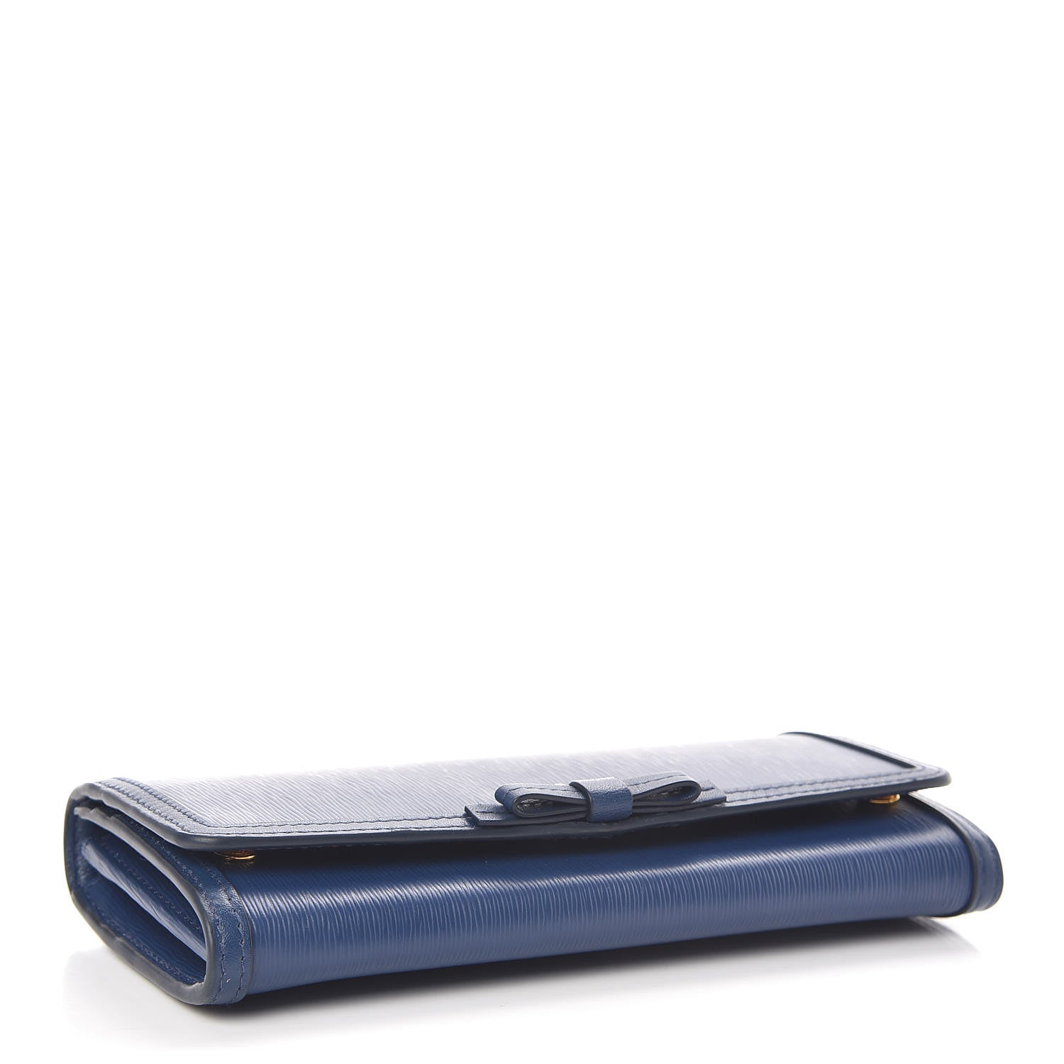 Prada Vitello Move Fioco Bow Continental Flap Travel Wallet Bluette 5 of 9