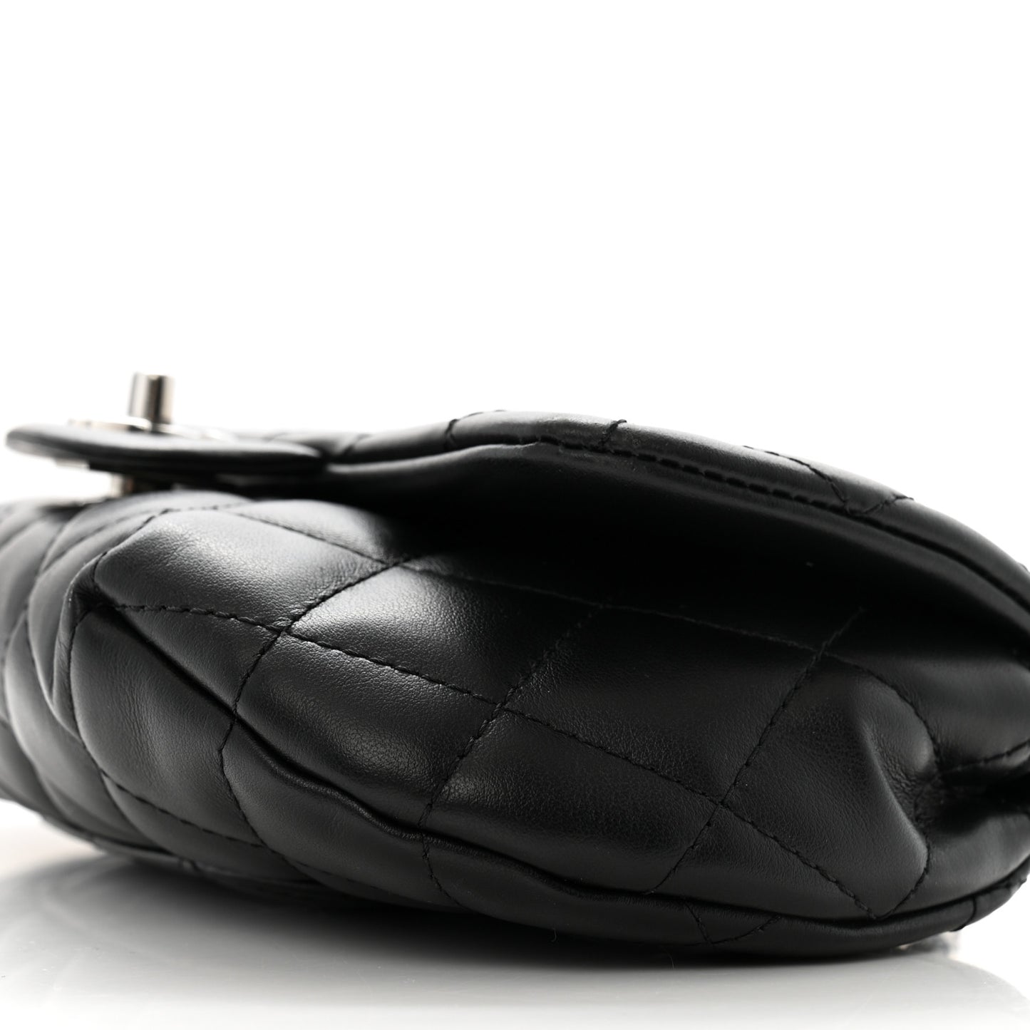 Calfskin Quilted CC Uniform Flap Belt Bag Black
