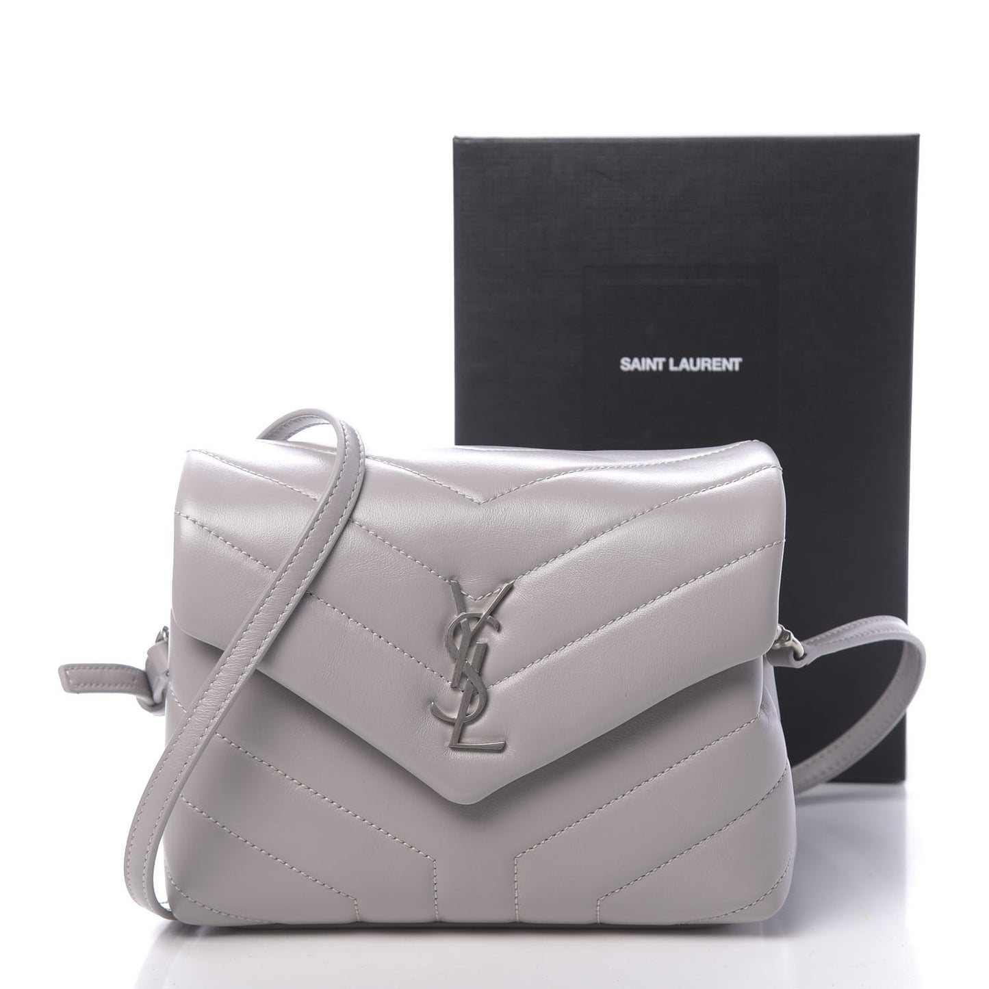 Calfskin Y Quilted Monogram Toy Loulou Satchel Granite