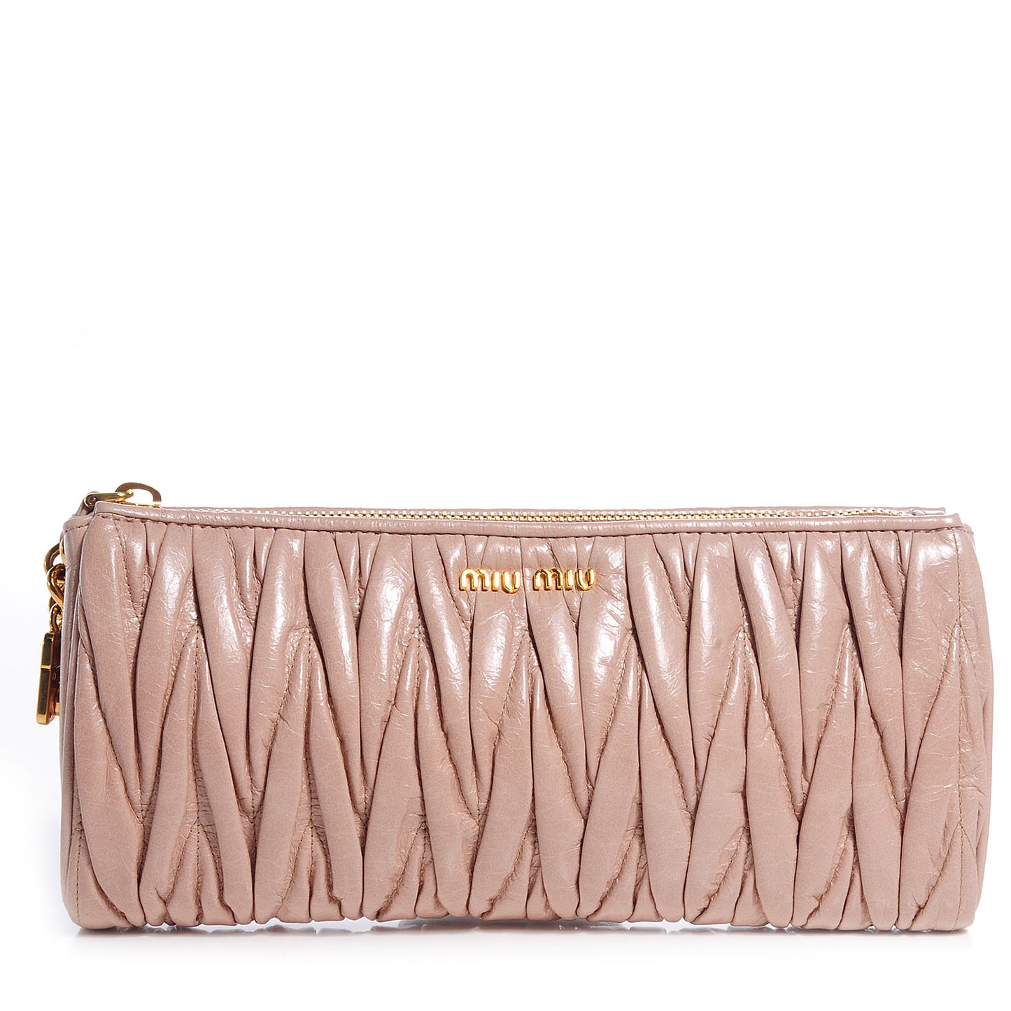 Leather Matelasse Lux Clutch Cipria
