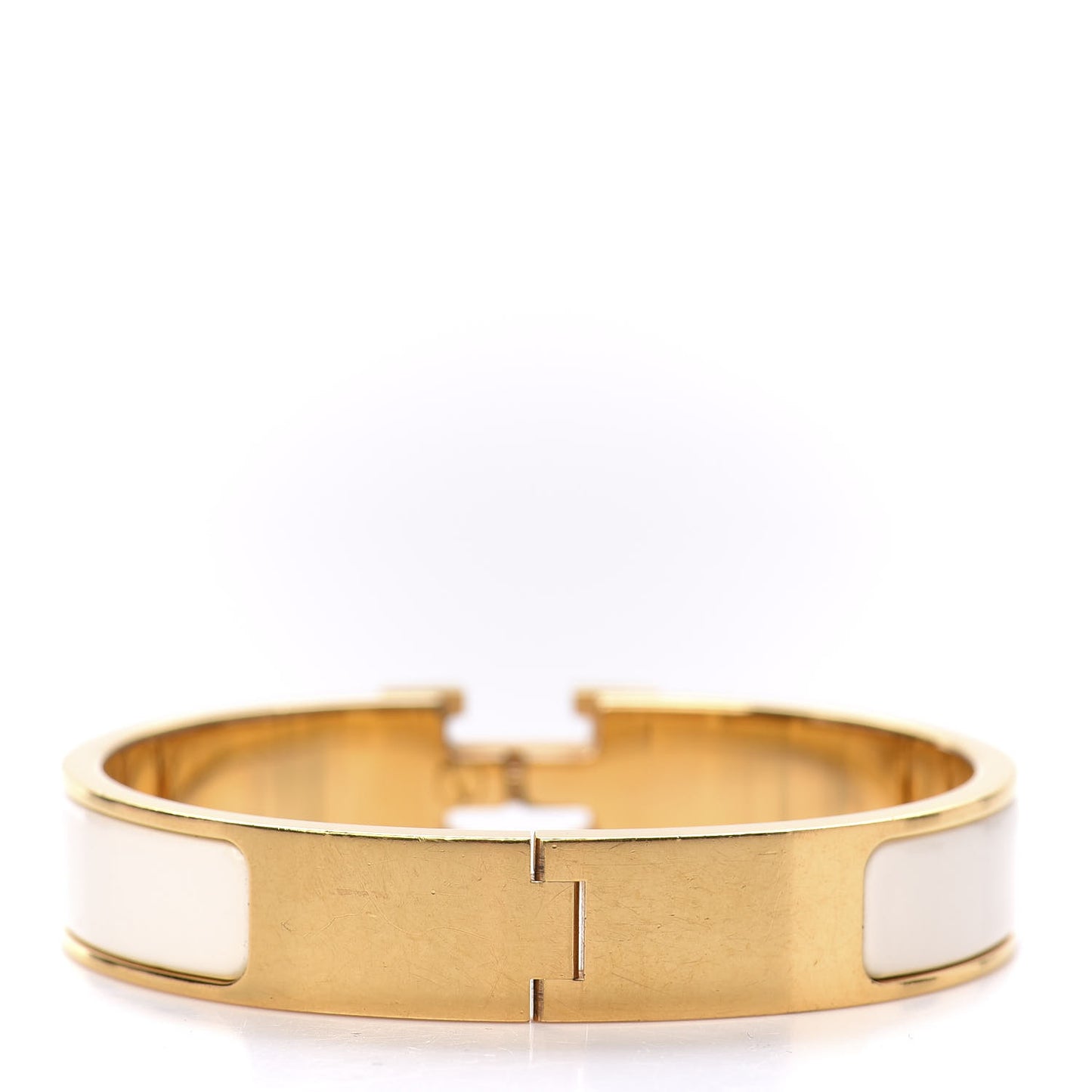 Enamel Narrow Clic Clac H Bracelet PM White
