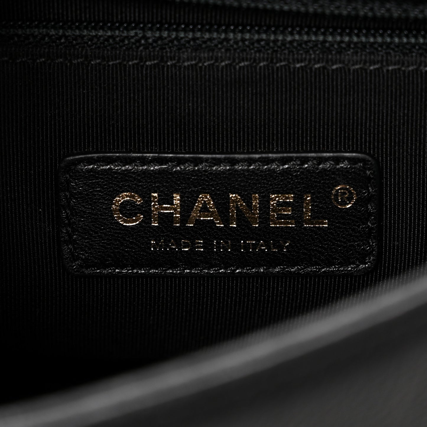 Grained Calfskin Quilted Small Label Click Flap Bag Black