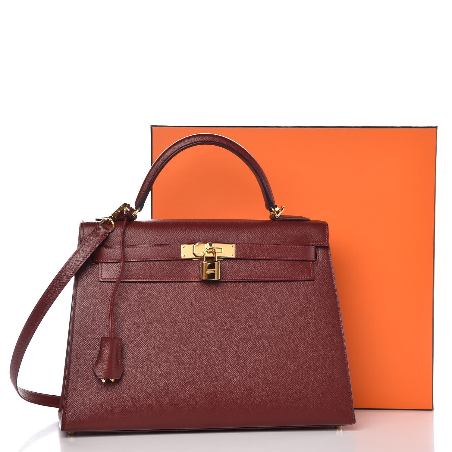 Hermes Epsom Kelly Sellier 32 Rouge H 12 of 12