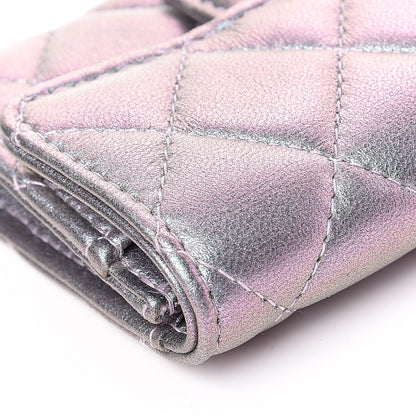 Chanel Iridescent Lambskin Quilted Reissue Flap Card Holder Light Purple 11 of 14