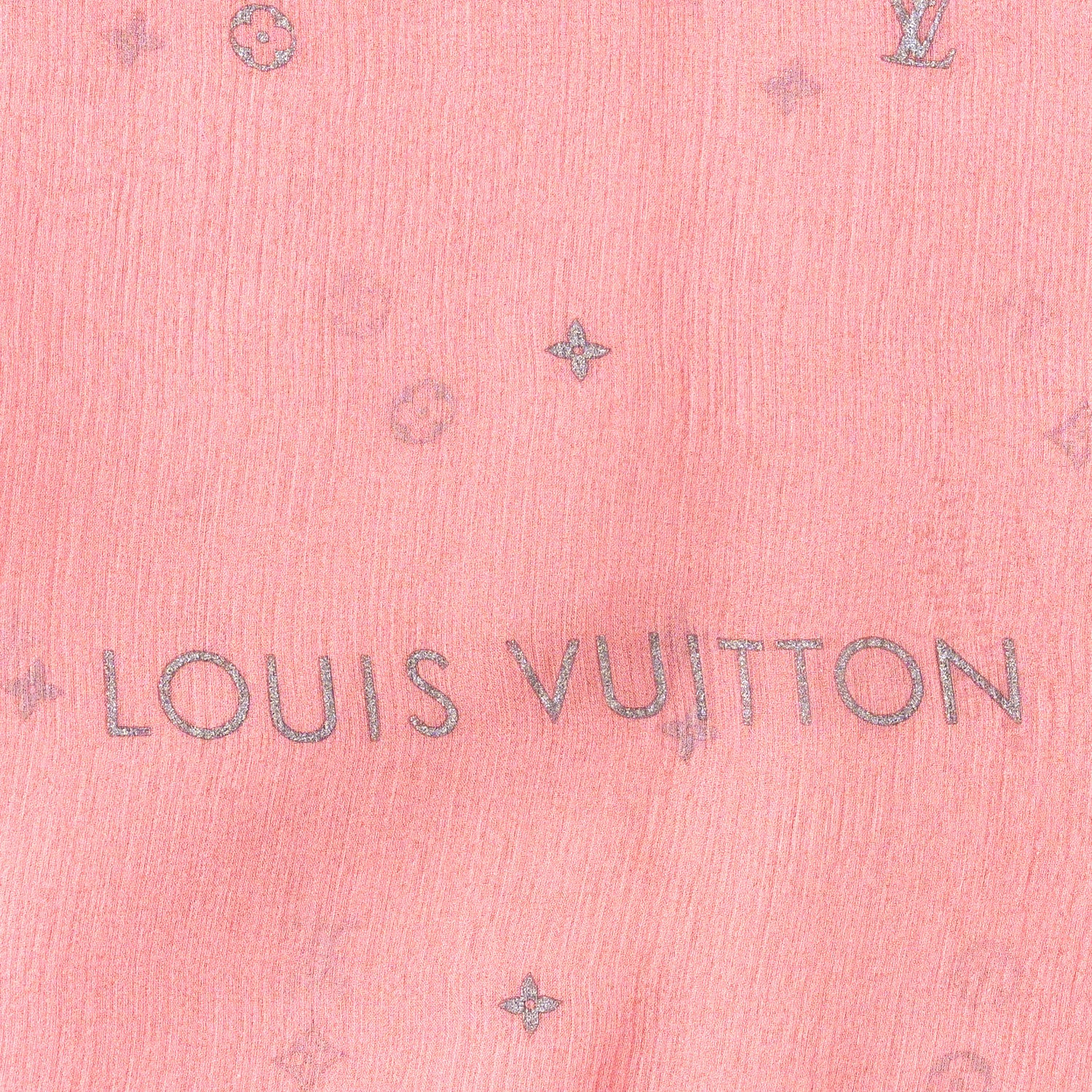 Louis Vuitton Silk Sheer Monogram Scarf Pink 4 of 5