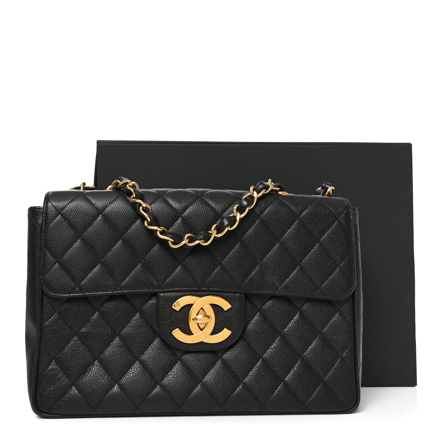 Chanel Caviar Quilted XL Jumbo Single Flap Black 10 of 10