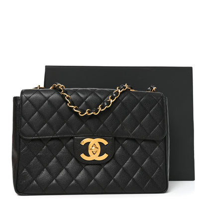 Chanel Caviar Quilted XL Jumbo Single Flap Black 10 of 10