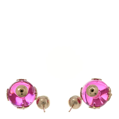 Christian Dior Resin Pearl Dior Tribales Earrings Gold White Transparent Rani Pink 3 of 5