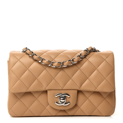 Chanel Lambskin Quilted Mini Rectangular Flap Beige 1 of 10
