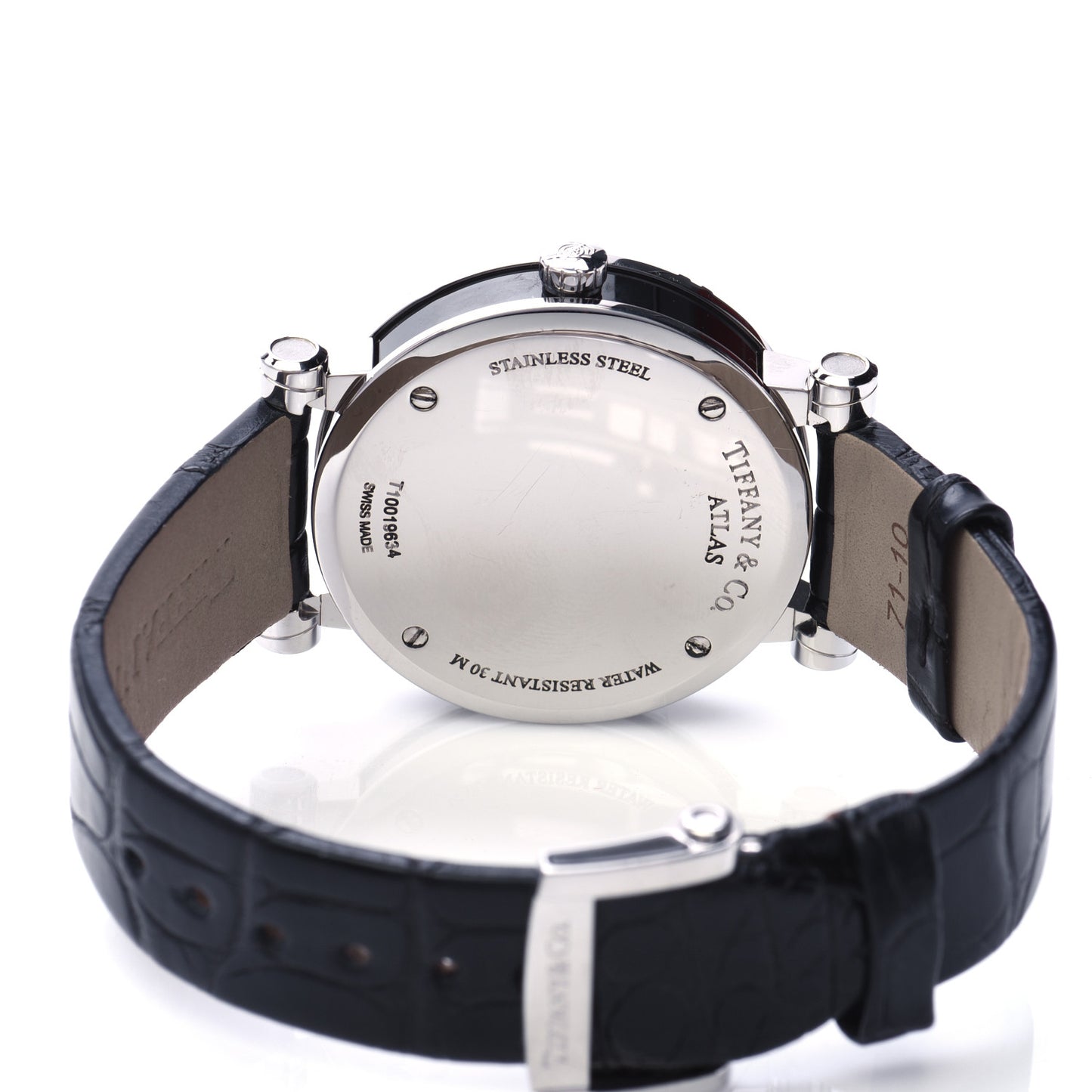 Stainless Steel Alligator 36mm Atlas Quartz Watch Black