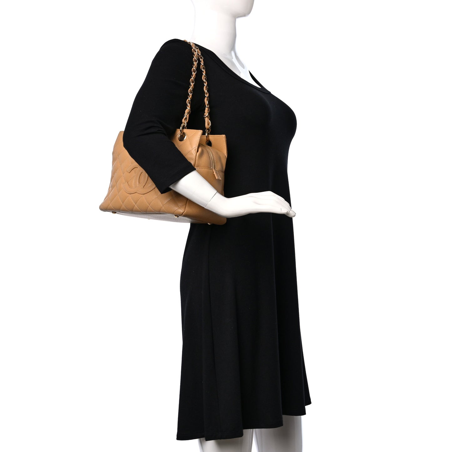 Caviar Petit Timeless Tote PTT Dark Beige