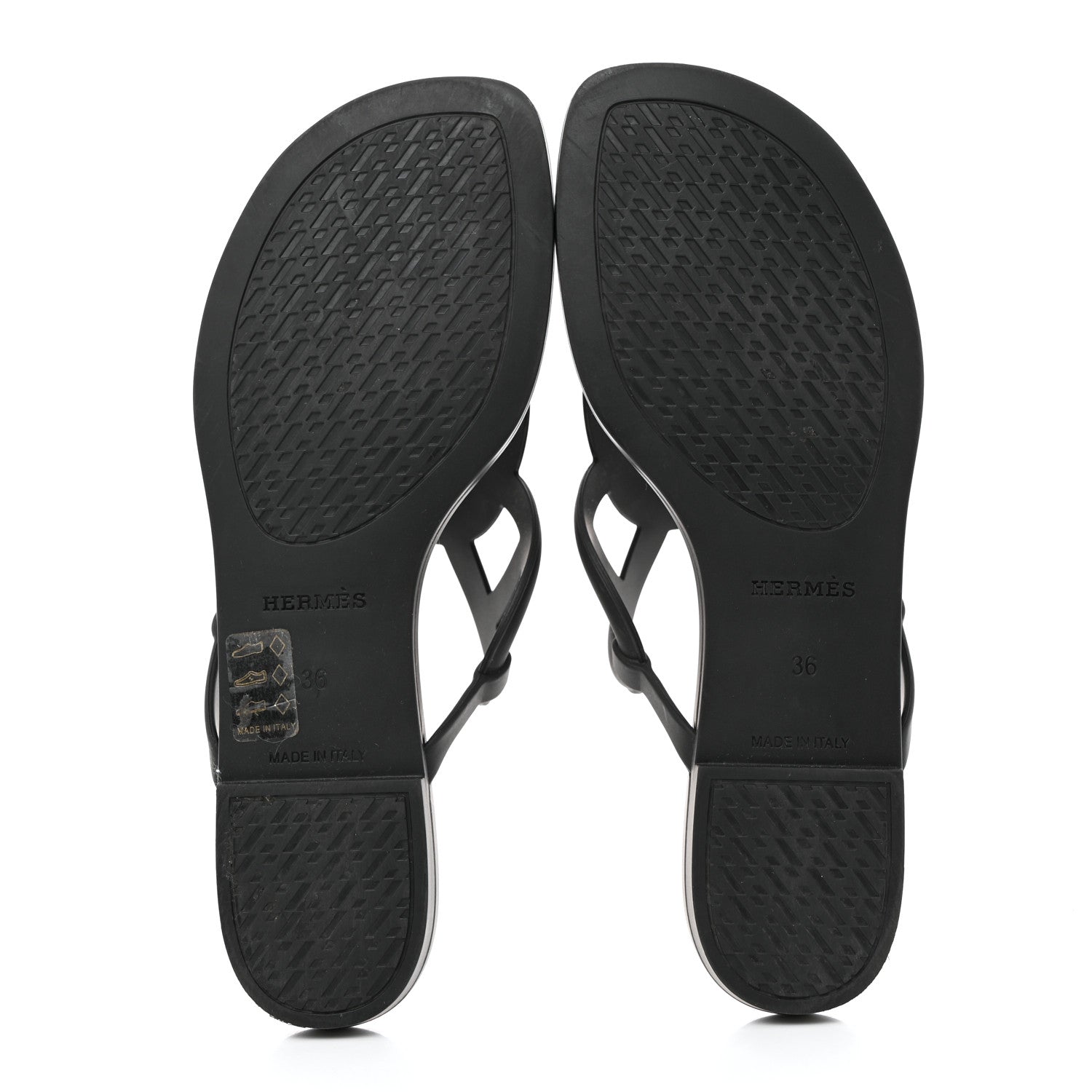 Hermes Rubber Womens Egerie Sandals 36 Black 5 of 9