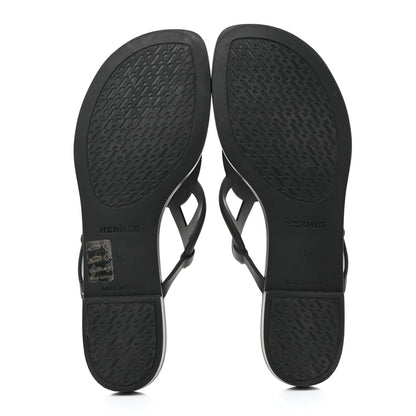Hermes Rubber Womens Egerie Sandals 36 Black 5 of 9