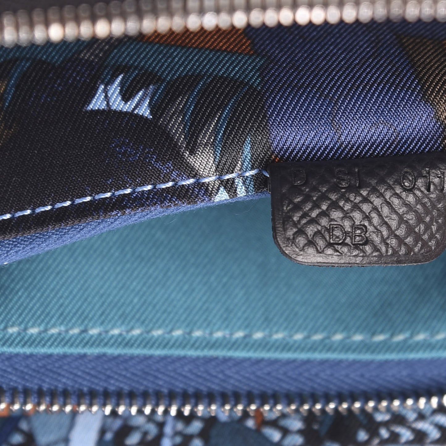 Epsom Silk'In Wallet Black Bleu Paradis Deep Bleu
