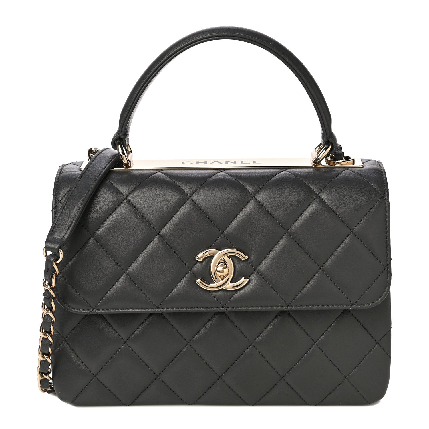 Chanel Lambskin Quilted Small Trendy CC Dual Handle Flap Bag Dark Grey 1 of 18