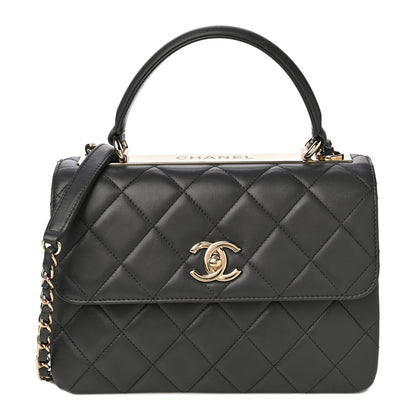 Chanel Lambskin Quilted Small Trendy CC Dual Handle Flap Bag Dark Grey 1 of 18