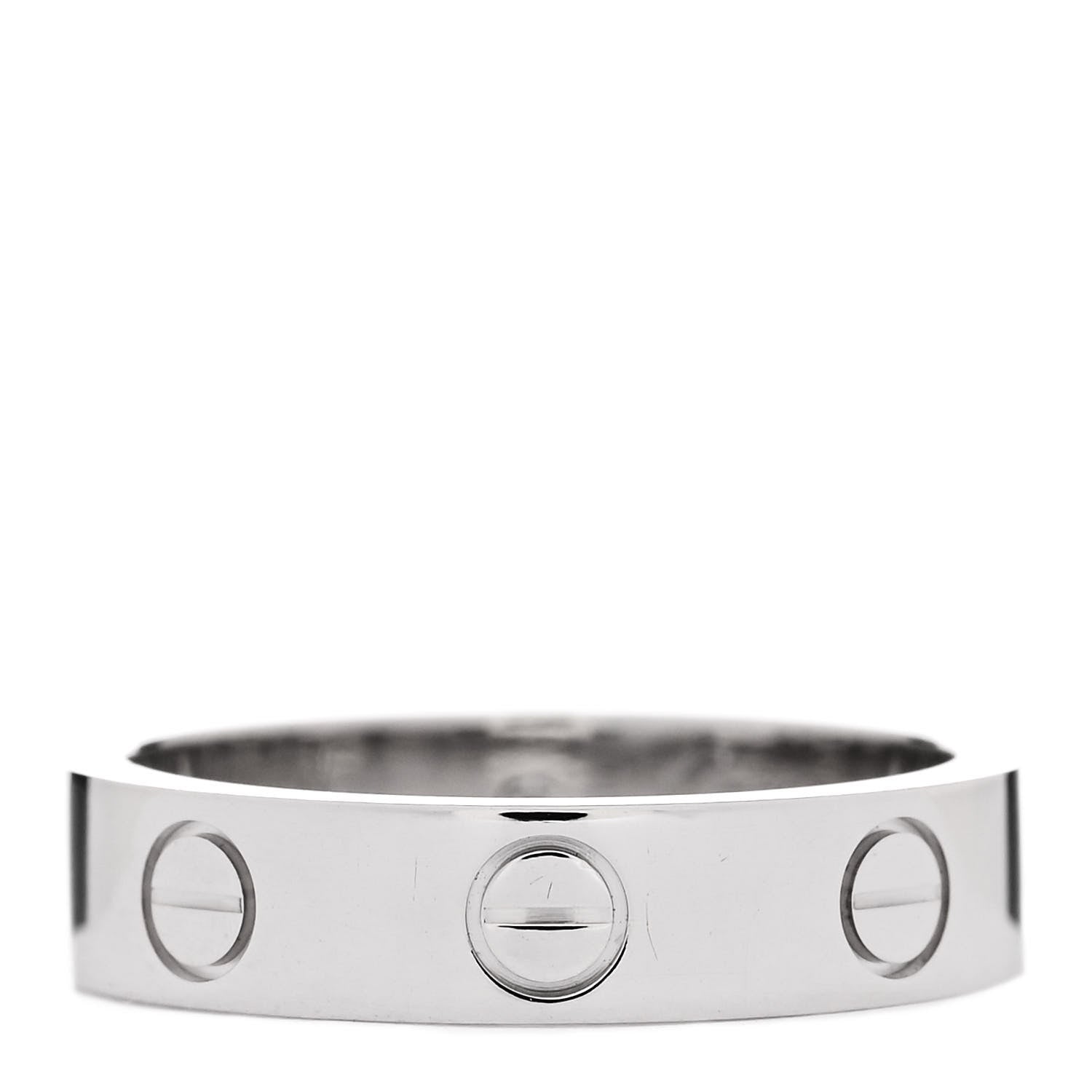 Cartier 18K White Gold Diamond 4mm LOVE Wedding Band Ring 47 4 3 of 4