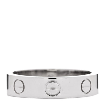 Cartier 18K White Gold Diamond 4mm LOVE Wedding Band Ring 47 4 3 of 4