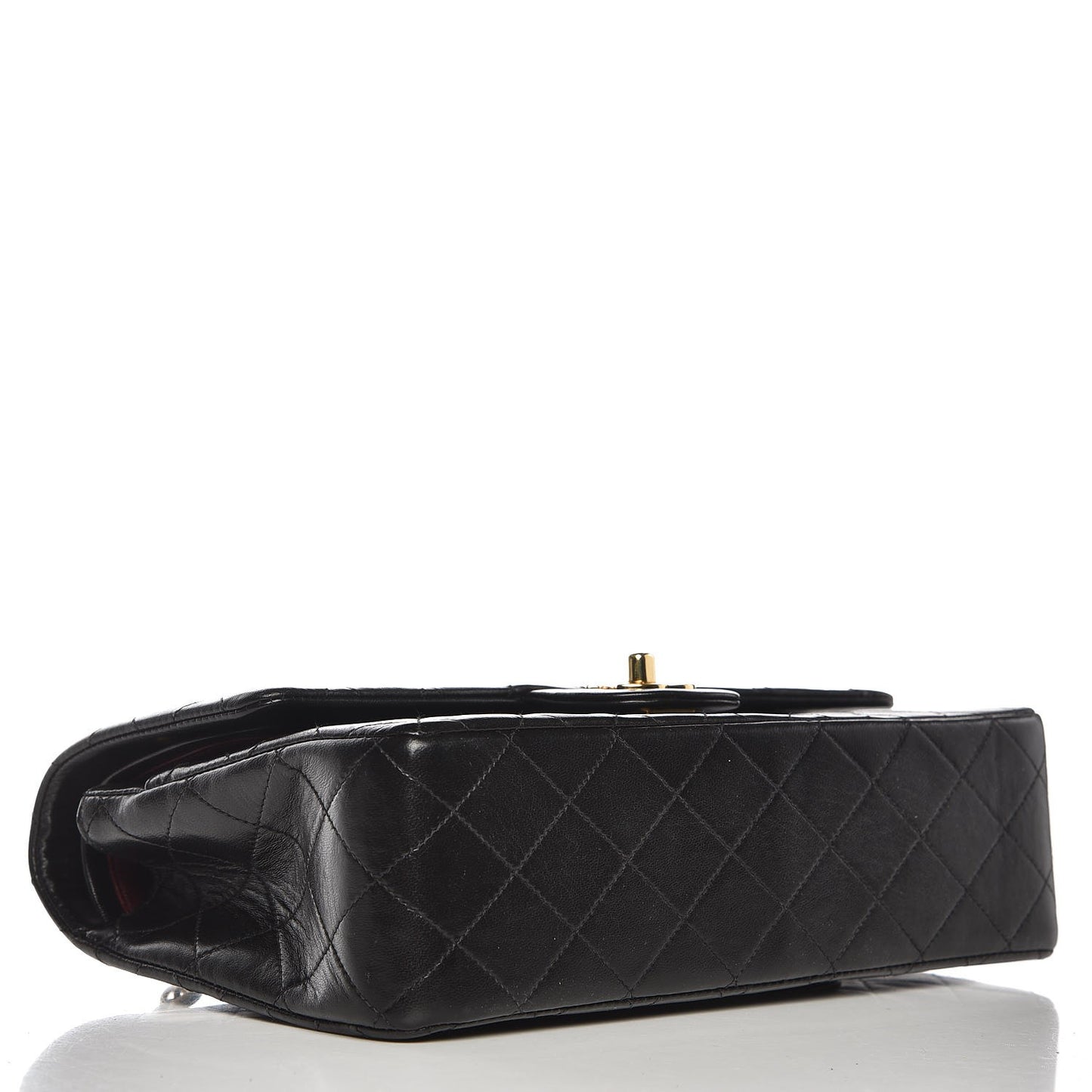 Lambskin Quilted Medium Double Flap Black