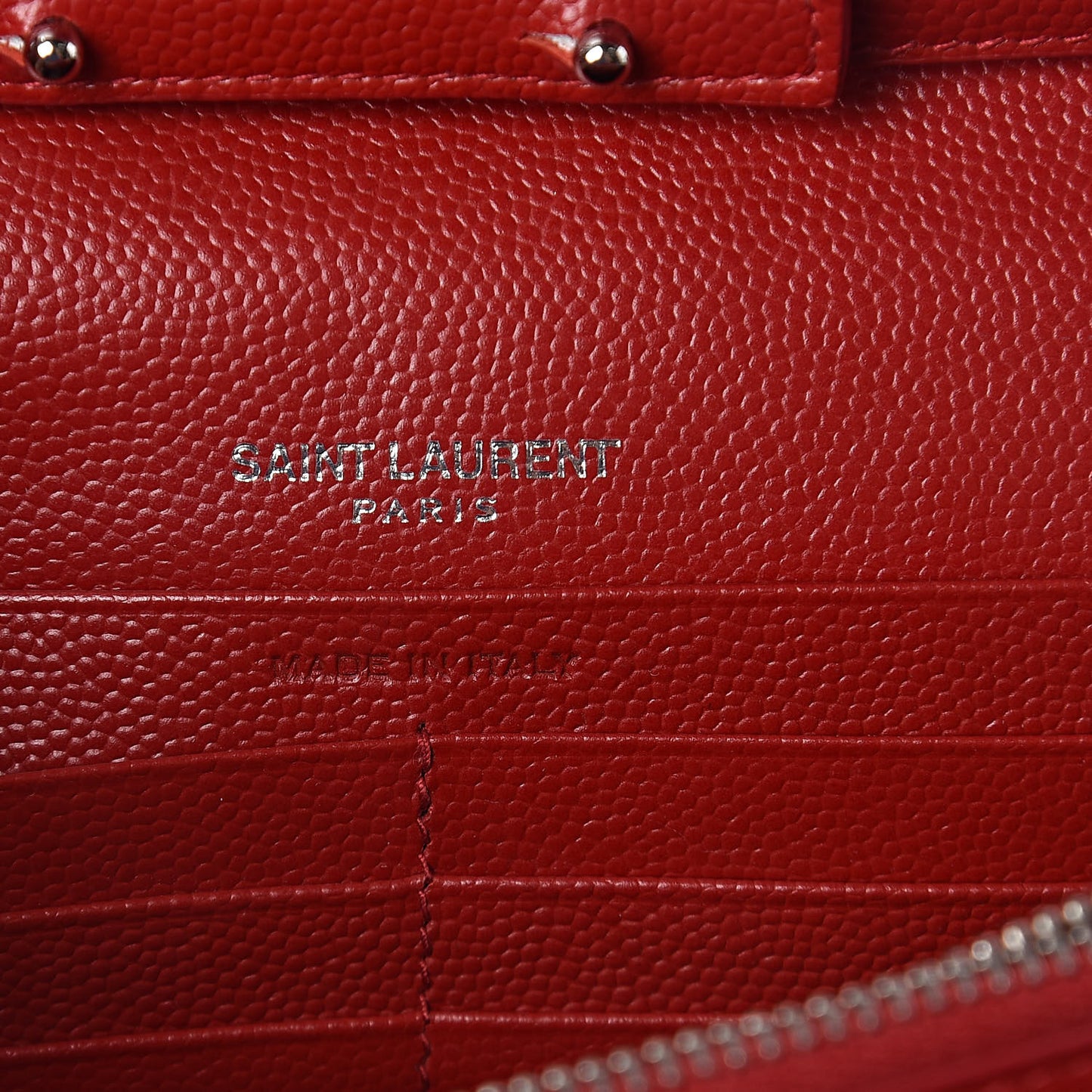 Grain De Poudre Matelasse Chevron Monogram Chain Wallet New Red