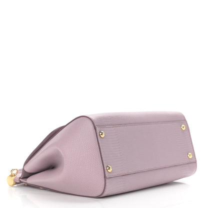 Dolce & Gabbana Stampa Iguana Crystal Medium Miss Sicily Satchel Purple 4 of 10