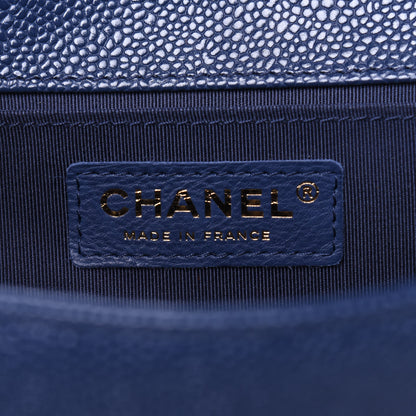 Chanel Caviar Quilted Medium Boy Flap Blue 6 of 14