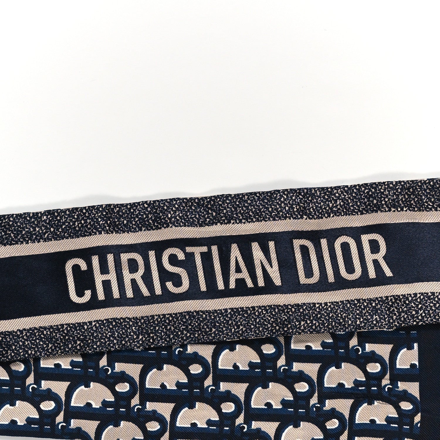 Christian Dior Silk Oblique Mitzah Scarf Blue 3 of 3