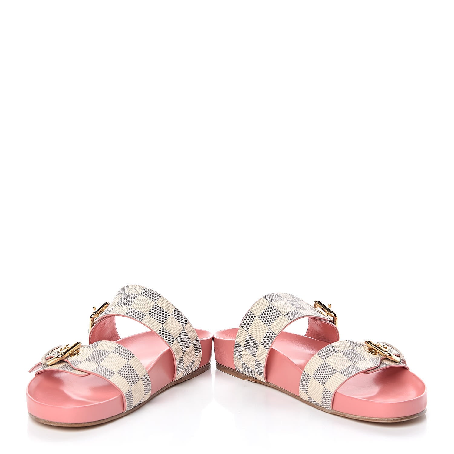 Louis Vuitton Damier Azur Bom Dia Flat Mules 37 Rose Clair 6 of 12