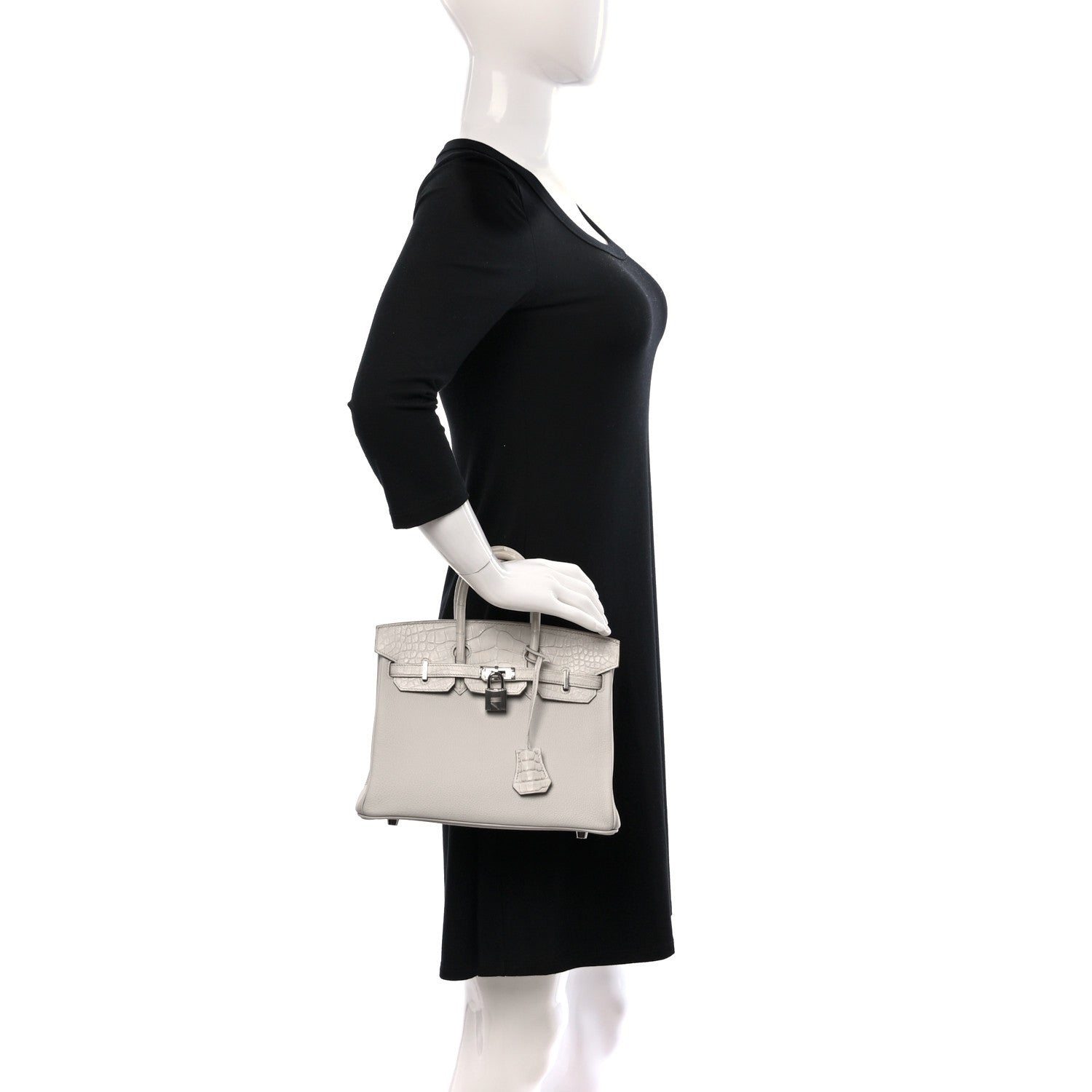 Hermes Togo Matte Alligator Birkin Touch 25 Beton 1339543