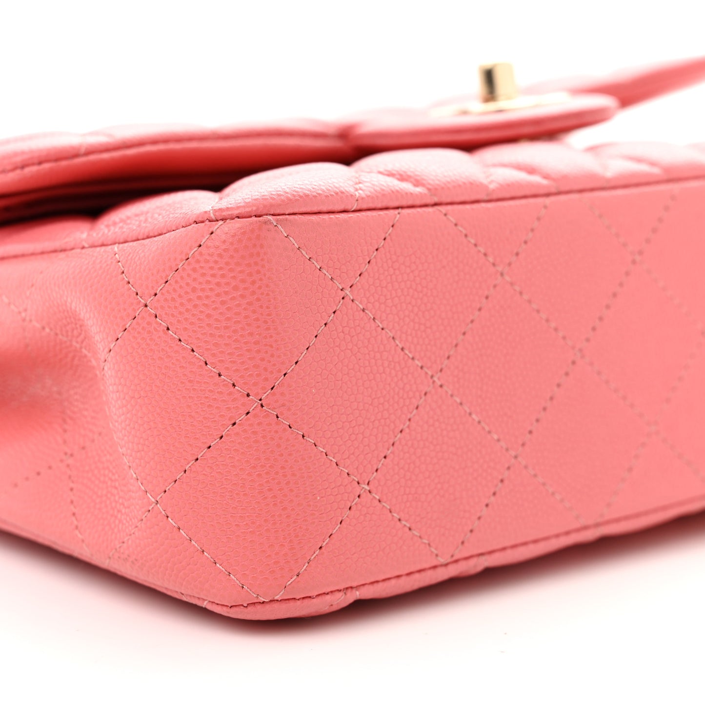 Caviar Quilted Small Double Flap Pink
