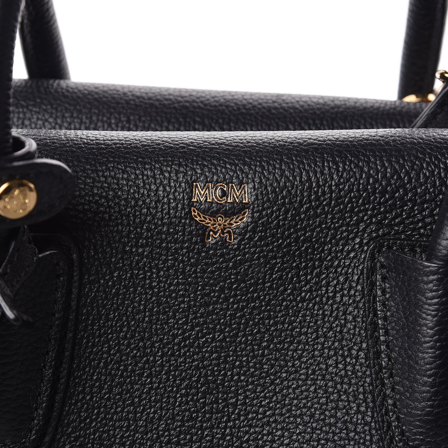 MCM Grained Calfskin Medium Milla Tote Black 7 of 10